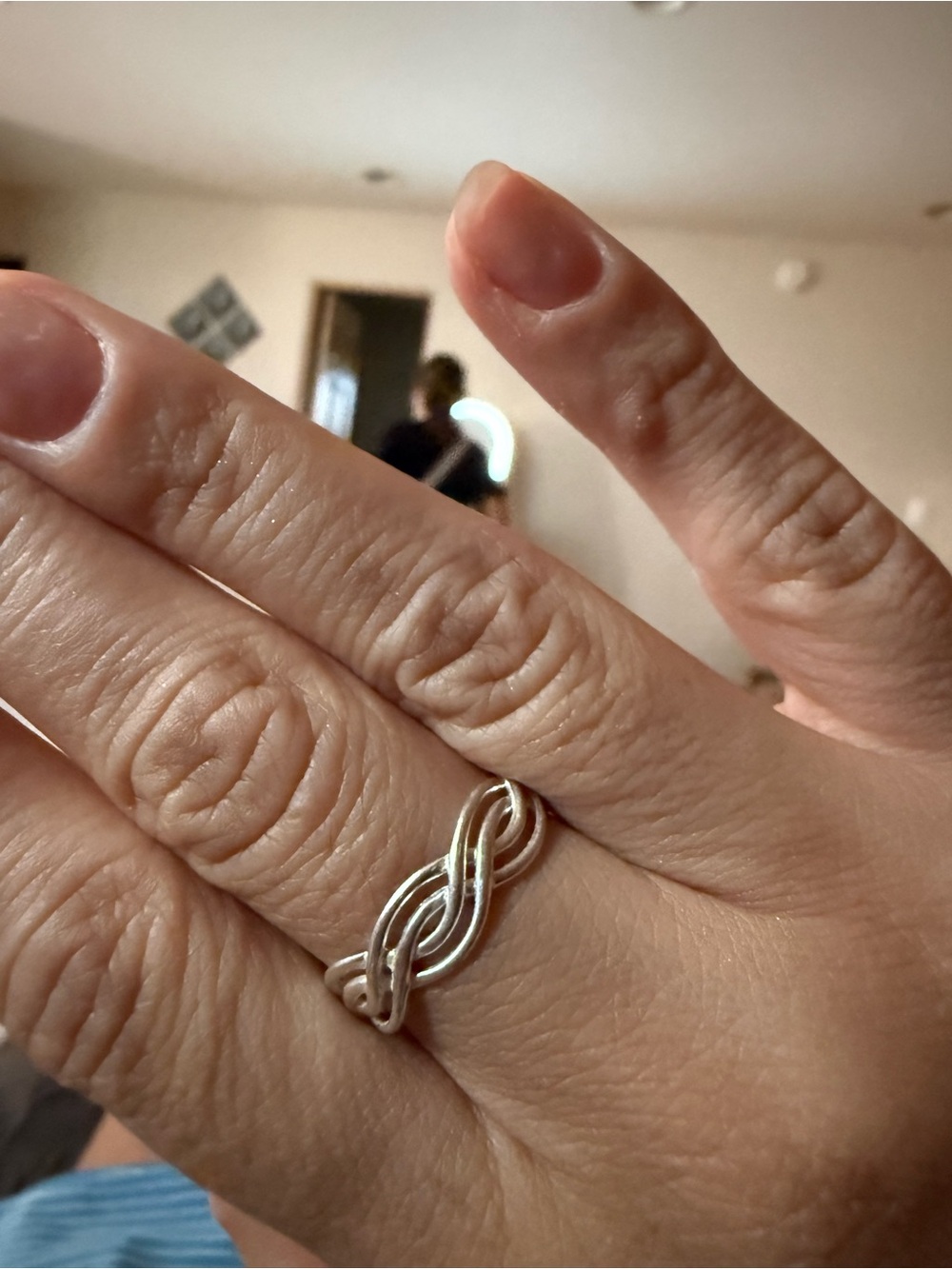 Sterling Silver Twist  Knot Ring - Silver size 8